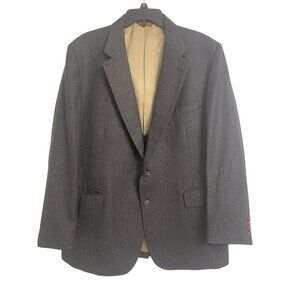 Cricketeer 42R Pinstriped Wool Blazer Sport Coat 2-Button Front Charcoal Gray